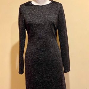 ADRIENNE VITTADINI DRESSES Black White Knit Dress